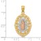 14K Tri-Color Gold Our Lady Of Guadalupe Pendant Charm Jewelry 34 x 18 mm